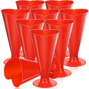 50 Pcs Valentine's Day Cups Valentine Shot Glasses 5.6 oz Heart Shaped Champagne Flutes Disposable Plastic Pink Red Heart Wine Glasses Cocktail Drinking for Birthday Wedding Party (Red)