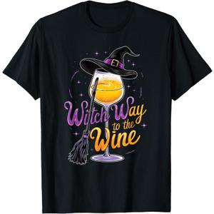 Witch Way To The Wine Funny Halloween Costume T-Shirt Small