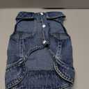 Dog Jean Jacket, Blue Denim Shirt Classic Lapel Vest Coat Costume Puppy T-Shirt, Comfort Tank Top Cool Apparel, Washed Pet Clothes for Dogs Boy Girl (with D-Ring, Large)