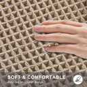 2 x Boho Bath Mat, Super Absorbent Non Slip Waffle Bathroom Rug, Washable, Ultra Soft Rubber Backed, 18x30in, Light Grey