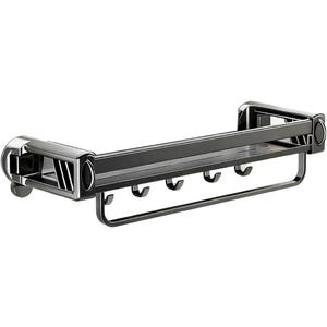 12" Shower Caddy Suction Cup, Concealed Shower Shelves Suction Cup with Hooks & Towel Bar, NO-Drilling Suction Shelf for Bathroom & Kitchen - Gray