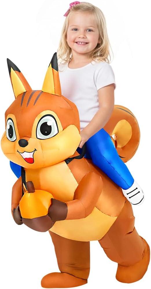 Squirrel Costume Inflatable Costume Kids Blow Up Ride On Halloween Costume (7-10 Yrs)