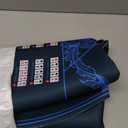 AQQA 47 Inch Round Poker Mat - Round Texas Hold'em Poker Mat - Non-Slip Foldable Table Mat - Texas Hold'em Poker Table Top Game Mat for Play Cards, Poker Games, Blackjack, Casino (Blue and Blue)