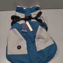 IECOii Dog Winter Coat with Harness Built in, Waterproof Windproof Dog Coats for Large Dogs, Thermal Fleece Cold Weather Jackets with Zip, Outdoor Warm Snow Jacket Reflective, Turquoise Green, XL