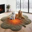 Vagascape Extra Large Dog Heating Pad Waterproof Electric Heated Pet Beds for Indoor Outdoor, Adjustable Temperature, Washable Green Clover Shaped Cat Heating Pad Non Slip Bottom(47"X36")