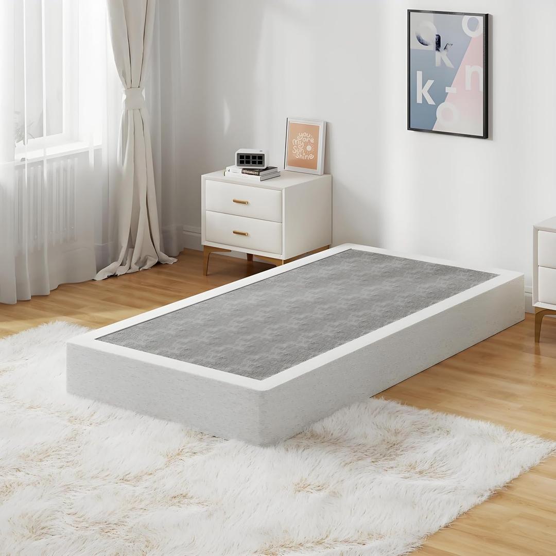 Twin Box Spring Bed Base 9 Inch, 1500lbs Heavy Duty Box Spring Twin Size Metal Mattress Foundation, Tool-Free Easy Assembly, Noise Free