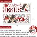 Yovkky Christian Cross Cardinal Memorial Wall Decals Stickers, Religious Red Birds Jesus is My God Home Bedroom Decor, Bible Verse Quotes Living Room Kitchen Decorations Art