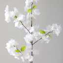 Daifunli 6 Pcs Artificial Cherry Blossom Branches Silk Fake Cherry Blossom Flowers 43 Inch Faux Stems for Spring Home Decor, Table Centerpieces, Wedding Bouquets(White,Mixed)