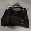 Black Mini Mesh Duffle Bag w/ Coin Purse, Adjustable Strap & Handles Travel Mesh Duffel with Adjustable Shoulder Strap, Top Handles, and Attached Coin Purse. Ideal for Gym, Travel, And Daily Use