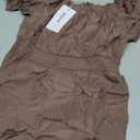 ZESICA Women's 2026 Boho Sexy Off Shoulder Short Sleeve Smocked Side Split Flowy A Line Tiered Long Maxi Dress with Pockets Coffee Medium