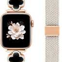 Braided Magnetic Band Compatible with Apple Watch Bands 38/40/41/42/44/45/46/49mm Women Men, Stretchy Elastic Nylon Fabric Woven Strap for iWatch Series 11 10 9 8 7 6 5 4 SE/Ultra 3 2 1