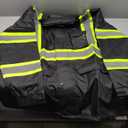 JKSafety Hi-Vis Reflective Safety Rain Jacket for Men Women Waterproof Rain Gears for Farming Fishing Work HV Rain Jacket with Inner Mesh Lining and Pockets (117A-Black XL)