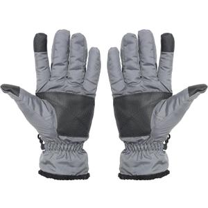 2 x Heat Logic Thermal Winter Gloves, Touchscreen Compatible with Fleece Lining For Cold Weather, Water-Resistant Hiking Gloves (Gray, S)