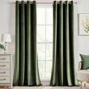 ANRODUO Olive Green Velvet Curtains 102 Inches Long Blackout Thermal Insulated Soundproof Curtain Privacy Room Darkening Curtains Grommet Window Drapes for Bedroom Living Room, Set of 2, 52"W x 102"L 