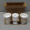 6 oz Ramekins Set of 6, Porcelain Ramekins Dishes for Creme Brulee,Souffle, Lava Cakes, Pudding, Custard Cups for Baking and Dipping,Oven Safe, White 3.7 inch