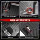 IKON MOTORSPORTS 3D TPE Floor Mats, Compatible with 2011-2023 Dodge Charger AWD & Chrysler 300 AWD, All Weather Waterproof Anti-Slip Liners, Front & 2nd Row Full Set Car Accessories, Black