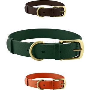 Tuff Pupper Classic Heavy Duty Dog Collar | 10x Stronger Than Leather | 100% Waterproof & Odor Proof Dog Collar | Tough Rust-Proof All Metal Hardware (Forest Green)