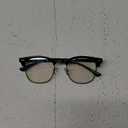 Blue Light Blocking Glasses Retro Semi Rimless UV400 Clear Lens Computer Eyewear For Men Women (A03-bright Black Frame)