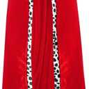 SATINIOR Red Prince Cloak Queen Robe Halloween Costume Stage Performances Royal Cape for Fathers Day Costume Party Accessory (Adult Size)