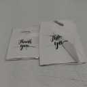 NBEADS 200 Pcs 4 Sizes Thank You Bags, White Thank You Merchandise Plastic Shopping Boutique Bags with Handles Die Cut for Small Business Clothes, Boutique, Party, Stores Retail