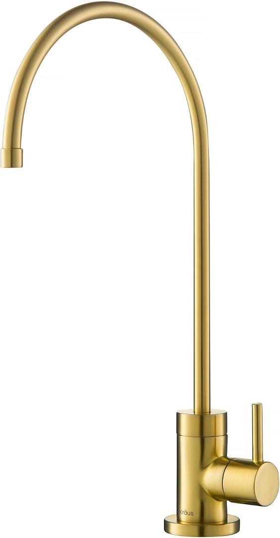 KRAUS Purita 100% Lead-Free Kitchen Water Filter Faucet in Brushed Brass, FF-100BB
