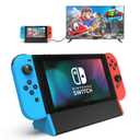 SIWIQU TV Dock Station for Nintendo Switch/Switch OLED, Portable TV Docking Station Replacement with 4K HDMI Adapter/Type C Port/USB Port for Official Nintendo Switch (Normal Model, Blue + Red)