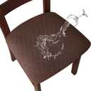 Genina Waterproof Seat Covers for Dining Room Chairs Covers Dining Chair Cover Kitchen Chair Covers (Chocolate, 4 Pcs)(14"D x 14"W x 1"H)