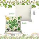 2 x BBOLDIN Saint Patricks Day Throw Pillow Covers 18x18, Green Shamrock Clover Plaid Pillow Cases Set of 4, Spring March Lucky Cushion Covers Decorations for Living Room Bedroom