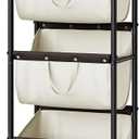 GRANNY SAYS 3 Tier Laundry Sorter, Laundry Basket with Wheels, Laundry Room Organization and Storage, 3 Section Rolling Laundry Cart for Dorm, Bathroom, Bedroom, Closet, Beige, 20 "L x 13W x 54 "H