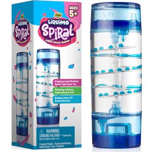 YoYa Toys Liquimo Spiral Liquid Motion Bubbler Timer for Kids - Bubble Drop Hourglass - Fidget Toys for Autistic Children Activity - Office Desk Top Accessories, Holiday Stocking Stuffers