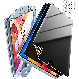 iGluz Privacy PET Screen Protector for Samsung Galaxy S25 Ultra 6.9" (4 Pack),UltraThin Flexible Film with 0.02s Sensitive Fingerprint Unlock,EasyInstall Alignment Tray,CaseFriendly & ShatterProof