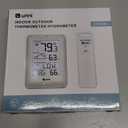 Indoor Outdoor Thermometer Wireless Weather Station, Temperature Humidity Monitor Battery Powered Inside Outside Thermometers with 330ft Range Remote Sensor and Backlight DisplayMetal Black