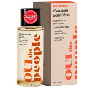 OUI the People FEATHERWEIGHT Hydrating Body Gloss, Unscented, Skin Barrier Boosting Body Glow Oil for Deep Hydration, Softens, Firms, and Enhances Skin Health, Shimmer Body Oil, 3.3 oz