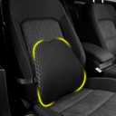 Lumbar Support Pillow for Office Chair,Memory Foam Back Lumbar Support Pillow,Relieve Back Pain,3D Breathable Fabric&Shoulder Strap Fixation,Back Support for Office Chair/Wheelchair/Car(Black)