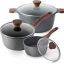 SENSARTE Nonstick 2 + 2.5 Quart Saucepan with Lid and 4.5 Quart Stockpot with Lid