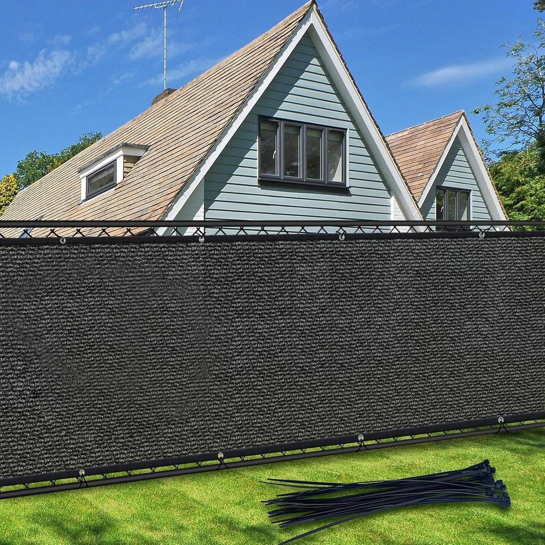 Privacy Screen Fence, TOTU 6ft x 50ft Heavy Duty Shade Net Cover, for Wall Garden Yard Outdoor Home Decoration, Black