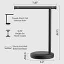 Hoimpro 13" Oil Rubbed Bronze Stand Hand Towel Holder Bathroom Kitchen Countertop Towel Rack Towel Bar Ring Free Standing Counter T Bath Accessories Freestanding Vanity Sink Hardware Stainless Steel