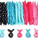 Bememo 40 Pieces Soft Curlers Hair Rollers Pillow Rollers for Hair Curlers to Sleep in Overnight Heatless No Heat for Long Short Foam Sponge Rag Large Styling Tools(Dot,Color Set 1)
