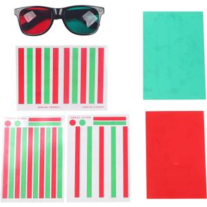 Red Green Vision Therapy,Amblyopia Vision Cards,Semme Eye Training Cards for Myopia, Strabismus, and Amblyopia with Red Green Glasses