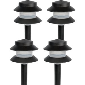 Paradise Plastic Path Stake Light (Black, 4 Pack)