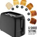 OVENTE Electric 2 Slice Toaster Machine with 6-Shade Browning Selector Setting, Compact Design and Removable Crumb Tray, 700W Power Perfect for Toasting Bread, Thin Bagels and Waffles, Black TP2210B