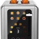WUNLY Touch screen Toasters 2 slice, Stainless Steel Digital Timer Toaster with Sound Function, 6 Bread Types & 6 Shade Settings, Smart Extra Wide Slots Toaster with Bagel, Defrost Functions, Platinum