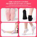 CoolMate Pilates Socks with Grips for Women, Yoga Socks, Crew Non Slip Women for Barre, Pilates Gifts (6-10, A-01. 4 Pairs Open Top Pink/White/Light Purple/Black)