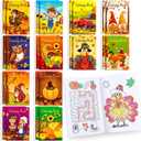 BenLouis 24 Pcs Fall Mini Coloring Books Kids Autumn Harvest Party Favors Small Activity Books Bulk for Kids Thanksgiving Birthday Goodie Bags Stuffers Return Gifts Classroom Travel