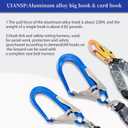 6ft Safety Lanyard Double Leg Internal Shock Absorbing Safety Fall Protection Lanyard with Rope Harness Safety Lanyard Dual Rebar & Snap Hook Roofer Fall Protection EquipmentAluminium Alloy