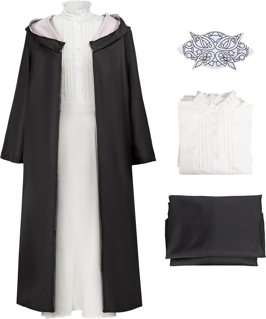 C-ZOFEK Cosplay Costume Uniform White Dress Outfit for Halloween Parties (Large)