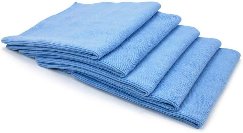 Autofiber Buffmaster Microfiber Polish and Buffing Towel - Pack of 5, Blue (16 inch x 16 inch, 400 GSM)