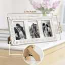 MODE HOME Triple 4x6 Picture Frame, 3 Opening Whitewashed Farmhouse Photo Frame Collage for Tabletop Display, Horizontal 3 Picture Frame 4x6 for Family Memories