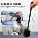 Betanull Toilet Brush & Holder, Rust-Resistant Stainless Steel, Extra-Long Handle, Dense Bristles for Deep Cleaning Toilet Bowl, Under Rim, Bathroom Corners, Small Spaces,Drip-Free,Space Saving,Black