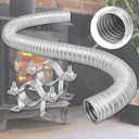 Zonon Outside Air Kit for Pellet Stoves Includes 2 x 60" Aluminum Flex Pellet Stove Pipe, 2 Pcs Mounting Brackets and Hex Screws